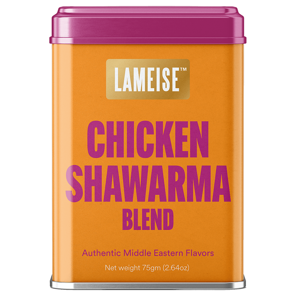 Chicken shawarma spice blend tin front view 75g – LAMEISE