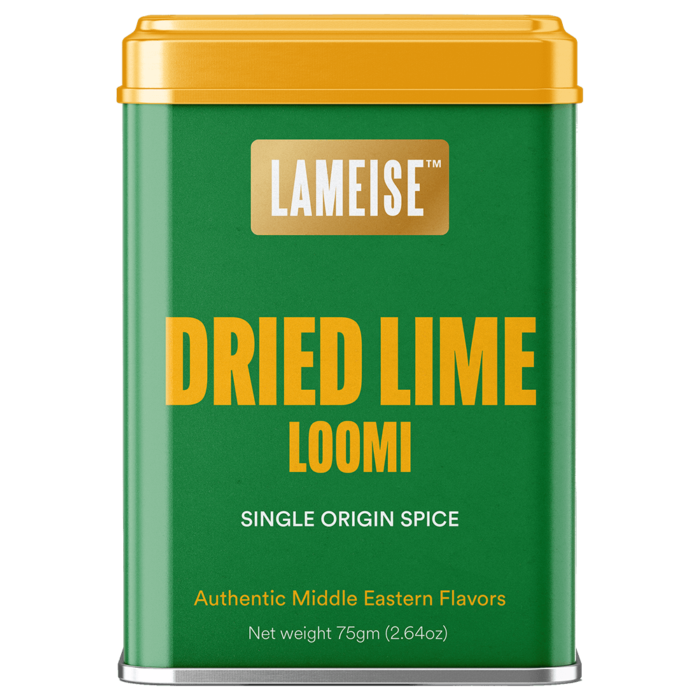 Dried lime loomi spice tin front view 75g – LAMEISE