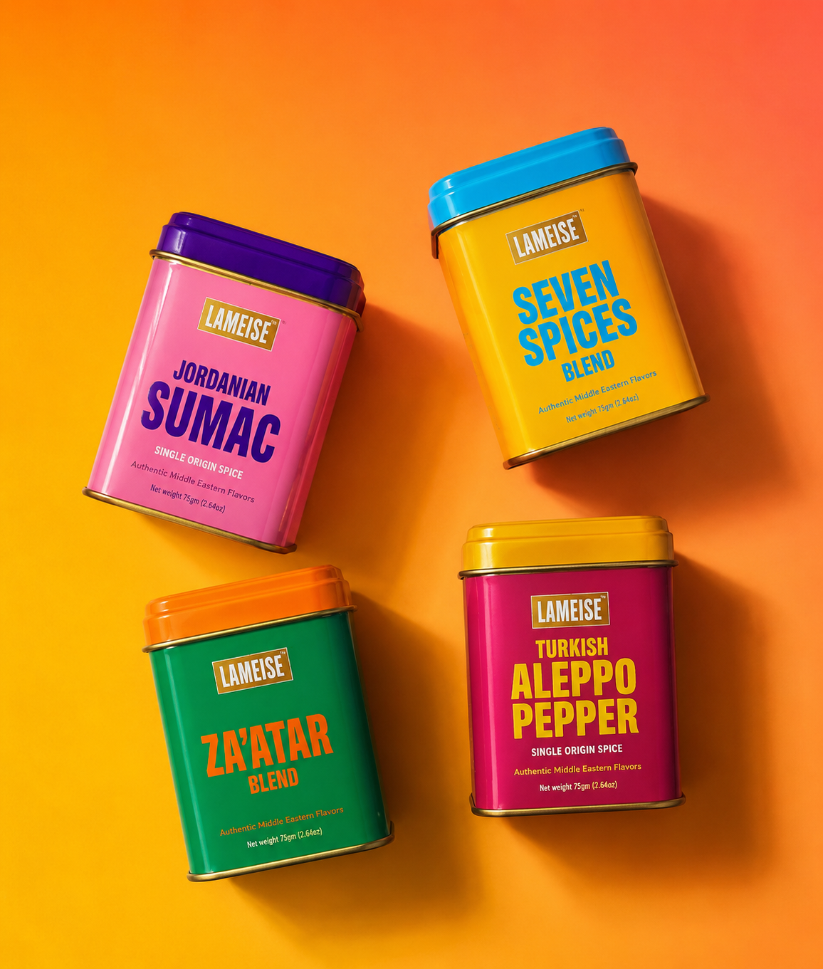 LAMEISE Essentials Collection The Essentials Collection featuring Jordanian Sumac, Za'atar Blend, Turkish Aleppo Pepper, and Jordanian Thyme by LAMEISE